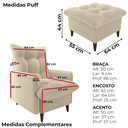 Ver imagem 4 de Poltrona de Amamentaçao e Puff Montreal Boucle F492 Natural Milani Store