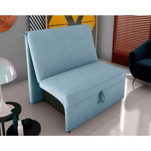 Sofá Cama Dominion 2 Lugares Reclinável 113cm Azul Bouclê