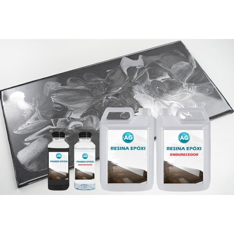 Kit Porcelanato Liquido Metálico Cinza Cetim / Prata Platinum AG por M² Resinas ag Kit Porcelanato L
