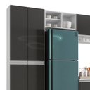 Ver imagem 4 de Armário de Cozinha Moldulado Atenas 9 Portas e 1 Gaveta Doce Sonho Móveis Cor Branco/cinza Brilho