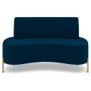 Ver imagem 4 de Sofá 2 Lugares 135cm Pés Aço Dourado Tamar Veludo Azul Z08 - Mpozenato