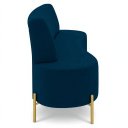 Ver imagem 5 de Sofá 2 Lugares 135cm Pés Aço Dourado Tamar Veludo Azul Z08 - Mpozenato