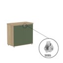 Ver imagem 2 de Armário Baixo para Escritório com 2 Portas Pivotantes PE40 Cinza/Noce Marromle/Sálvia