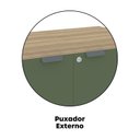 Ver mais imagens de Armário Baixo para Escritório com 2 Portas Pivotantes PE40 Cinza/Noce Marromle/Sálvia