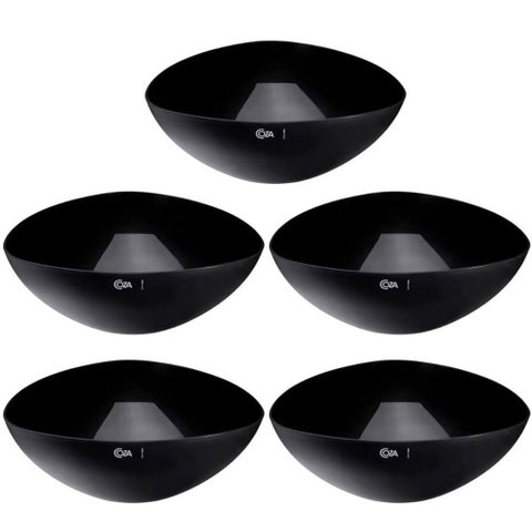 10 Saladeiras Triangulares 5l Grandes 31cm Preto Restaurantes Salada Frutas Essential Coza