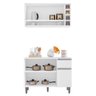 Kit de Cozinha Vanessa Balcão com Tampo Mdp e Aéreo Branco - Ajl Móveis - 3