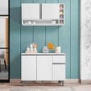 Ver imagem 2 de Kit de Cozinha Vanessa Balcão com Tampo Mdp e Aéreo Branco - Ajl Móveis