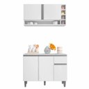Ver imagem 1 de Kit de Cozinha Vanessa Balcão com Tampo Mdp e Aéreo Branco - Ajl Móveis