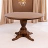 Mesa de Jantar Clássica Europa 1,10mts Redonda Verniz Imbuia Envelhecido - 1
