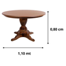 Mesa de Jantar Clássica Europa 1,10mts Redonda Verniz Imbuia Envelhecido - 4