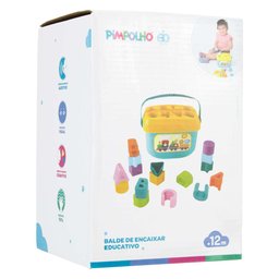 Brinquedo Bebê Balde de Encaixar Educativo Unissex- Pimpolho - 3