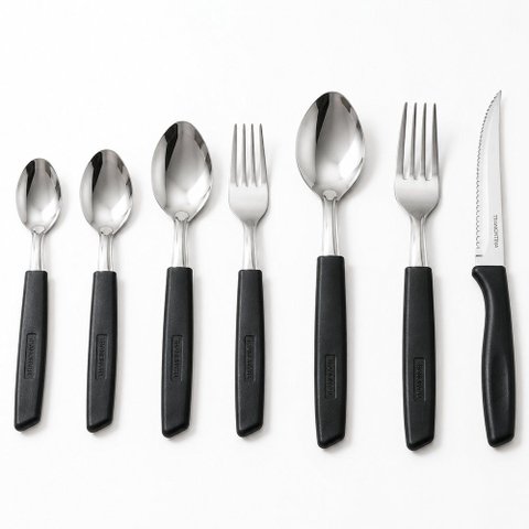 Talheres Conjunto com 42 Peças Preto e Inox New Caprese