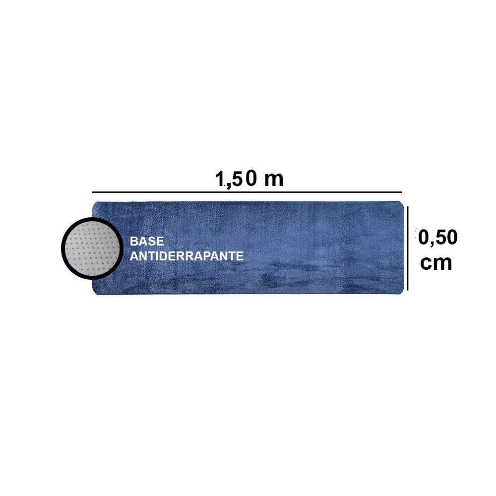 Passadeira Pratatêxtil 0,50m X 1,50m Antiderrapante.:Azul - 3