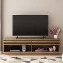 Ver imagem 1 de Rack para TV 2,00m com Detalhe Ripado e 2 Gavetas Ra2000 Tecno Móbili Natural