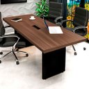 Ver imagem 4 de Mesa de Escritório 1,60m X 80cm 1 Cx de Tomada Pés Painel F5 Cor:ameixa com Preto