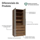 Ver imagem 4 de Guarda Roupa Modulado Neo 2 Portas de Bater 4 Gavetas MDP Rustic-Crema Madesa 80cm