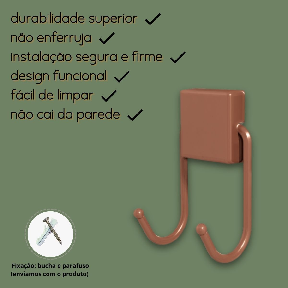 Porta Toalha Gancho Duplo - Organizador de Banheiro - Linha Premium - 2