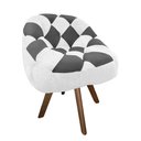 Ver imagem 2 de Poltrona Paloma Escritório Sala Giratória Madeira Suede Branco e Suede Grafite - Dominic Decor