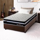Ver imagem 2 de Conjunto Cama Box Solteiro c/ Molas Ensacadas Durham Marrom 88x188x60