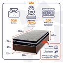 Ver imagem 4 de Conjunto Cama Box Solteiro c/ Molas Ensacadas Durham Marrom 88x188x60