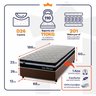 Conjunto Cama Box Solteiro c/ Molas Ensacadas Durham Marrom 88x188x60 - 4