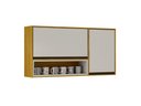 Ver imagem 1 de Armário Aéreo Eduarda Plus 2 Portas com Porta Condimentos Cinamomo/Off White
