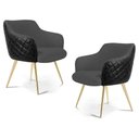 Ver imagem 1 de Kit 02 Poltronas Jade Pés Alumínio Tressê Cinza Escuro