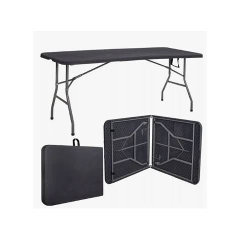 Mesa Dobrável Mala Portátil1.80m Camping Pesca Área Externa/interna Festas Gourmet Luvinco branco