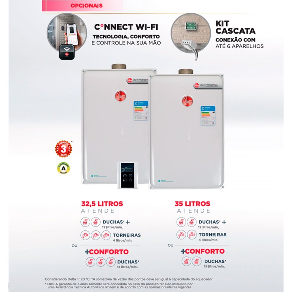 Aquecedor de Água a Gás Digital Rheem 35 Litros Glp (para Sistemas) - 5