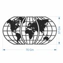 Ver imagem 4 de Quadro Decoração Vazado Mapa Mundi World Triplo Preto 70x37