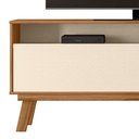 Ver imagem 3 de Rack Bancada Olinda 160cm Amêndoa/pérola Metalizado para Tv até 65” - Mobler