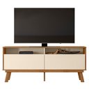 Ver imagem 1 de Rack Bancada Olinda 160cm Amêndoa/pérola Metalizado para Tv até 65” - Mobler