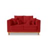 Sofá Namoradeira Viena 02 Lugares Com Almofadas Decorativa Suede Vermelho - Madeira Prima Deccor - 1
