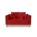 Ver imagem 1 de Sofá Namoradeira Viena 02 Lugares Com Almofadas Decorativa Suede Vermelho - Madeira Prima Deccor