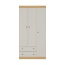 Ver imagem 4 de Guarda-roupa Infantil 92cm 3 Portas e 2 Gavetas Encanto Multimóveis Mp4447 Madeirado/off White