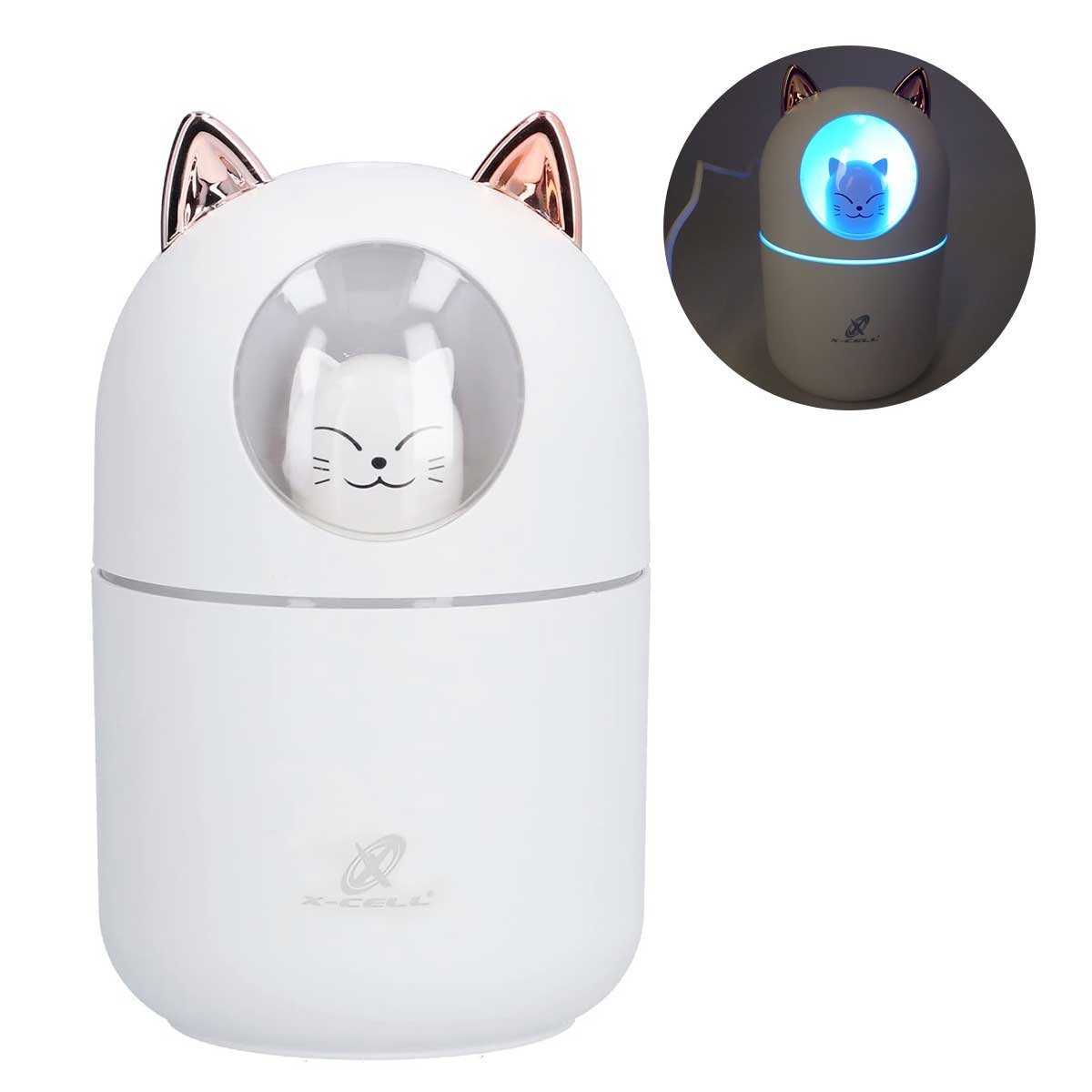 Umidificador Gato 300ml C/ Led em Plástico Xc-um-02 X-cell - 2