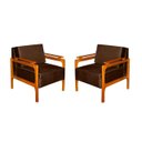 Ver imagem 1 de Conjunto 2 Poltrona Yasmim Tecido Joly Marrom 010a - Mobiliamobilia