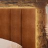 Cabeceira Estofada Iluminação Led Stella Cama King Size 200 Cm Buclé Terracota - 3