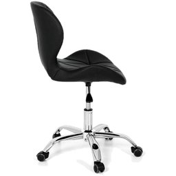 Cadeira Slim Office Estofada Base Giratória Cromada - Preto - 2