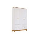 Ver imagem 1 de Guarda Roupa Infantil C/ 4 Portas e 4 Gavetas Biscoito Branco/nature - Permóbili Baby