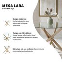 Ver imagem 2 de Mesa de Jantar Lara Base Aço Carbono Tampo 120cm Vidro 10mm Redondo 4 Lugares Bronze