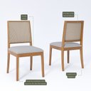 Ver imagem 3 de Kit 4 Cadeiras para Sala de Jantar Estofadas Buriti Cinza/Madeira