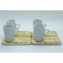 Ver imagem 1 de Kit Jogo 4 Xícaras Café/chá Cônica Alta 165ml C/ Pires Pinus - Porcelana Branca