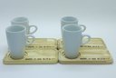 Ver imagem 1 de Kit Jogo 4 Xícaras Café/chá Cônica Alta 165ml C/ Pires Pinus - Porcelana Branca