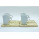 Ver imagem 2 de Kit Jogo 4 Xícaras Café/chá Cônica Alta 165ml C/ Pires Pinus - Porcelana Branca