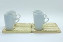 Ver imagem 2 de Kit Jogo 4 Xícaras Café/chá Cônica Alta 165ml C/ Pires Pinus - Porcelana Branca