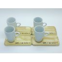 Ver imagem 3 de Kit Jogo 4 Xícaras Café/chá Cônica Alta 165ml C/ Pires Pinus - Porcelana Branca