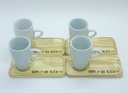 Ver imagem 3 de Kit Jogo 4 Xícaras Café/chá Cônica Alta 165ml C/ Pires Pinus - Porcelana Branca