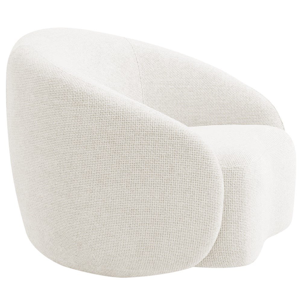 Poltrona Orgânica Luxo Recepção Amore Bouclé Branco - Amarena Móveis - 7