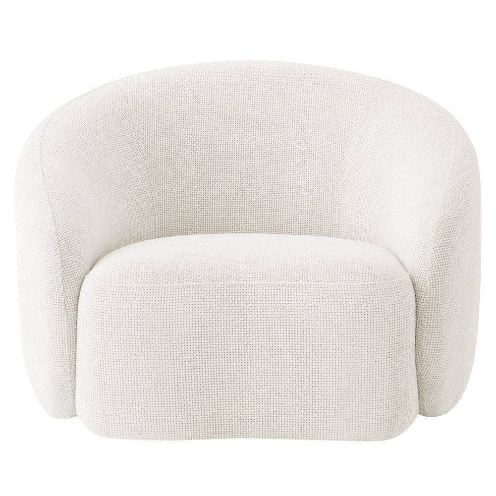 Poltrona Orgânica Luxo Recepção Amore Bouclé Branco - Amarena Móveis - 6